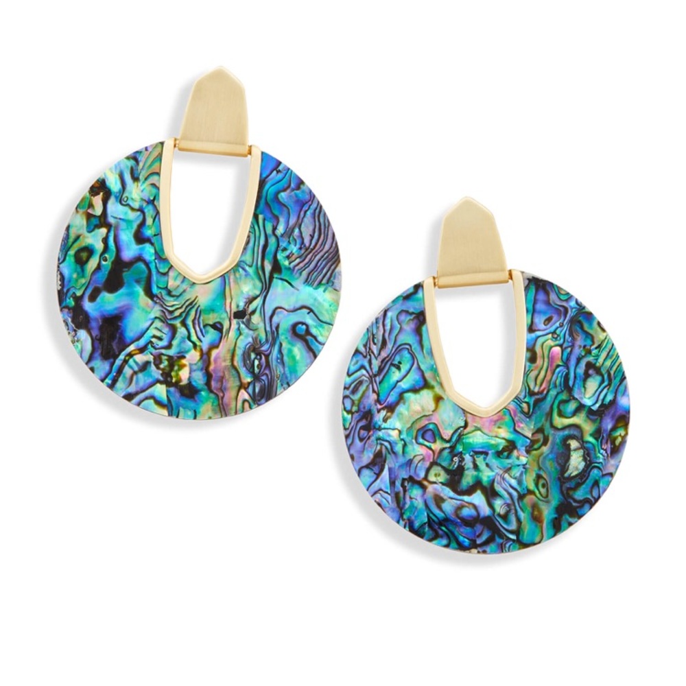 Kendra Scott Diane Gold Statement Earrings Abalone